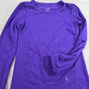 Danskin Now Girls Purple Long Sleeve Athletic Performance Shirt XS 4-5